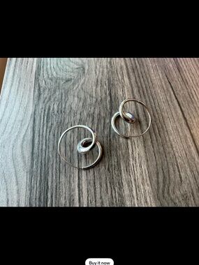 Michael Good solid platinum large single loop earrings